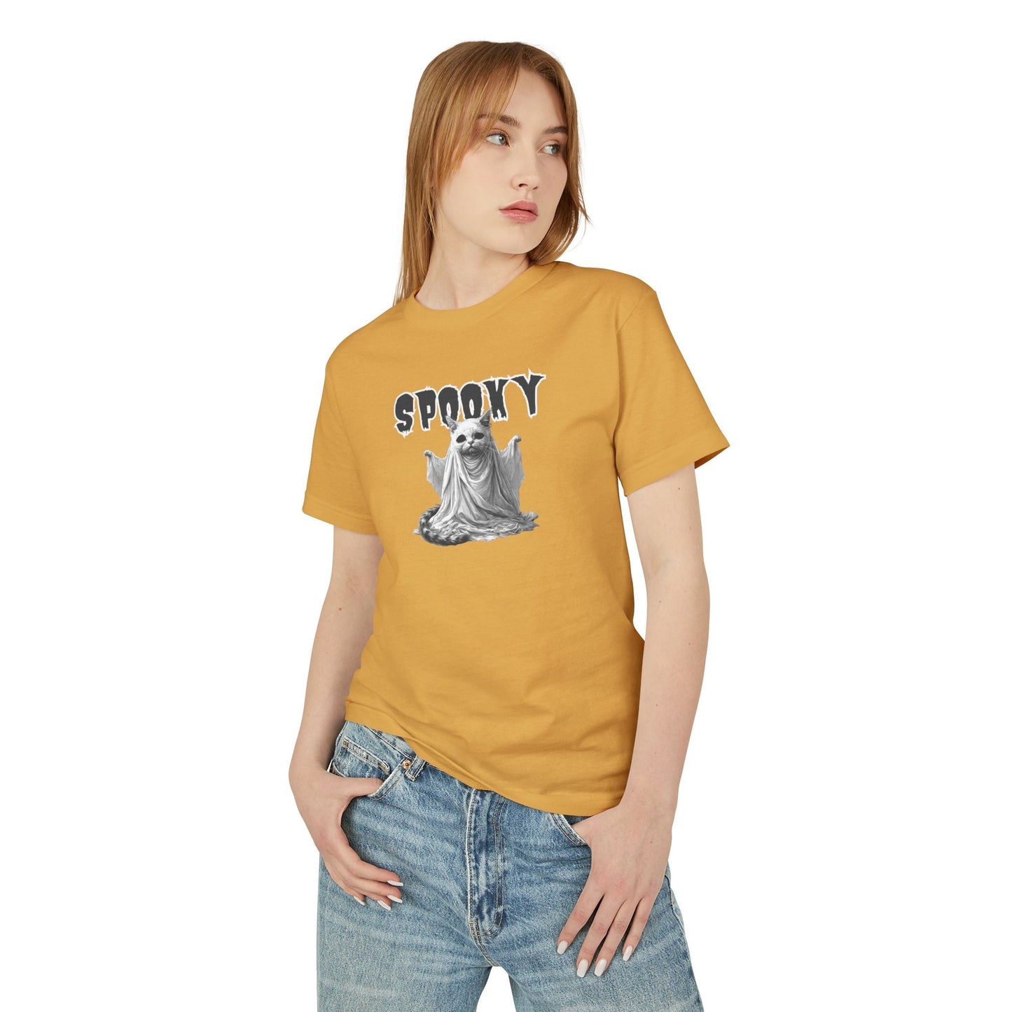 Spooky Ghost Kitty Halloween Unisex Tee