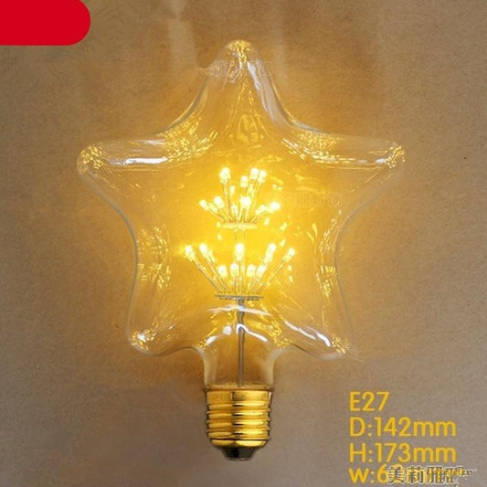 Star Heart Shape LED Edison Lamp Light Vintage Light Bulb Lamp Edison Decoratives Star Shape Vintage Nostalgic LED Edison Light Bulb Dimmable Warm Light