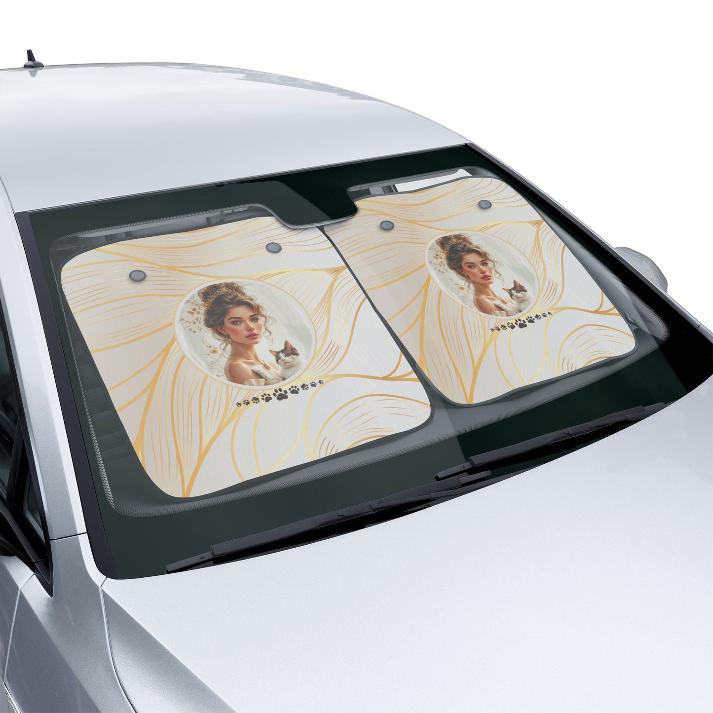Elegant Cat Lady Car Sun Shades