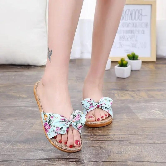 Stylish Women Flax Slippers Casual Summer Flower Elegant Fashion Slippers For Womens