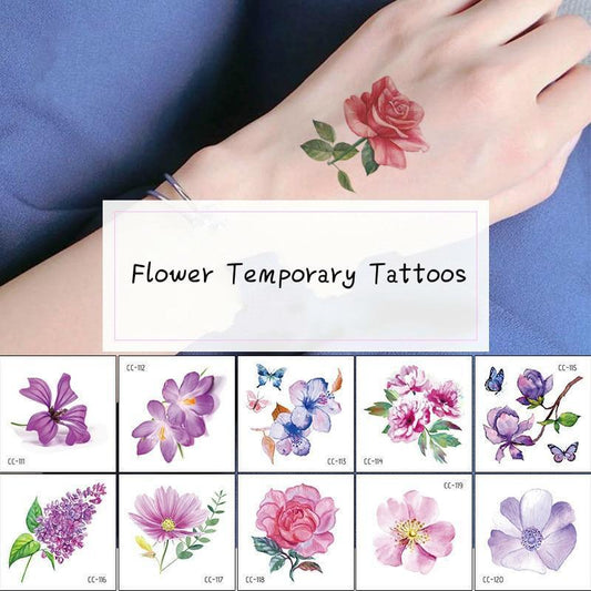 Temporary 3D Rose Flower Tattoos Sticker Body Art Tattoo Sticker Waterproof Luxury Tattoo Rose Lotus Flower Fashion Sticker For Womens