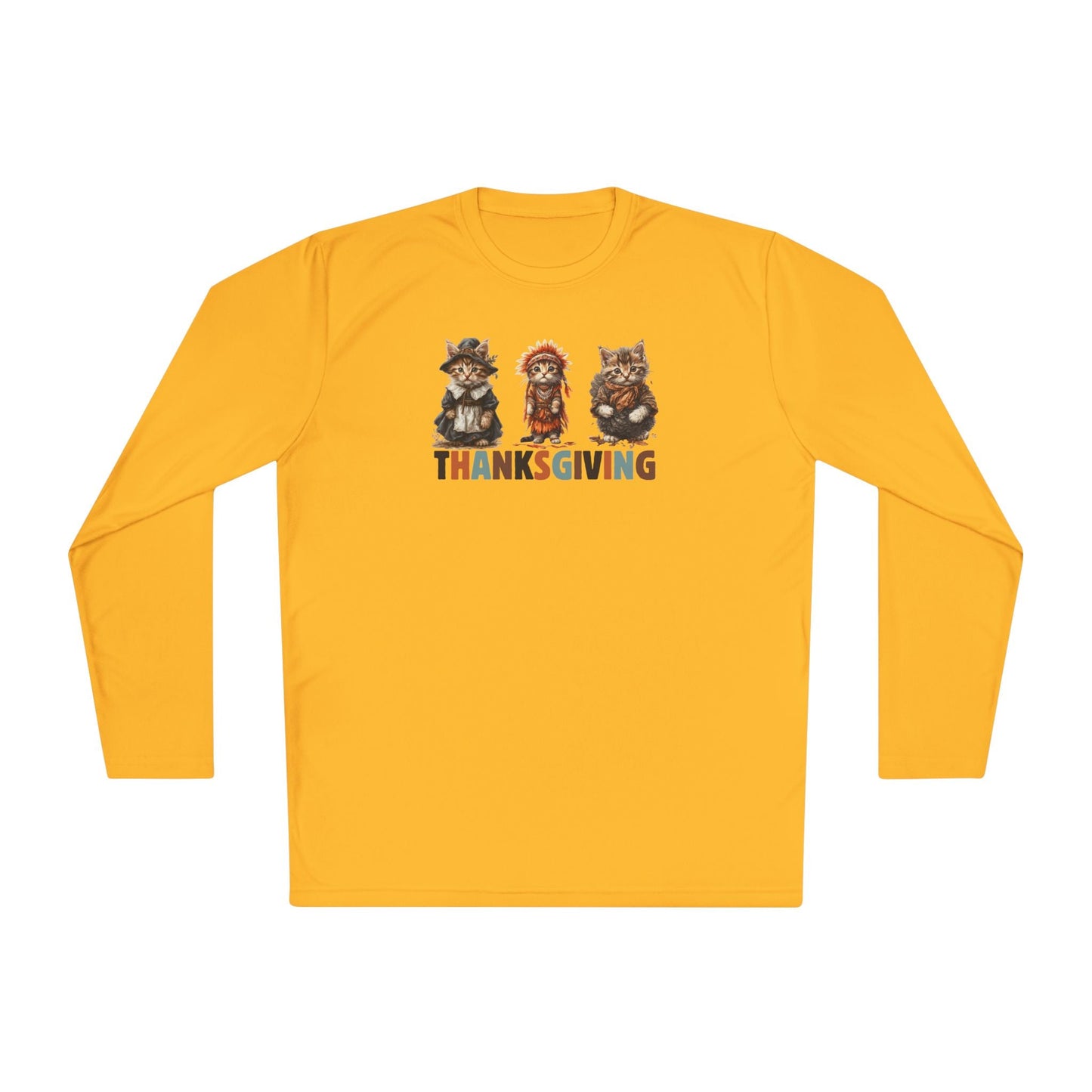 Thanksgiving Cat Themed Long Sleeve Tee for Unisex Wear