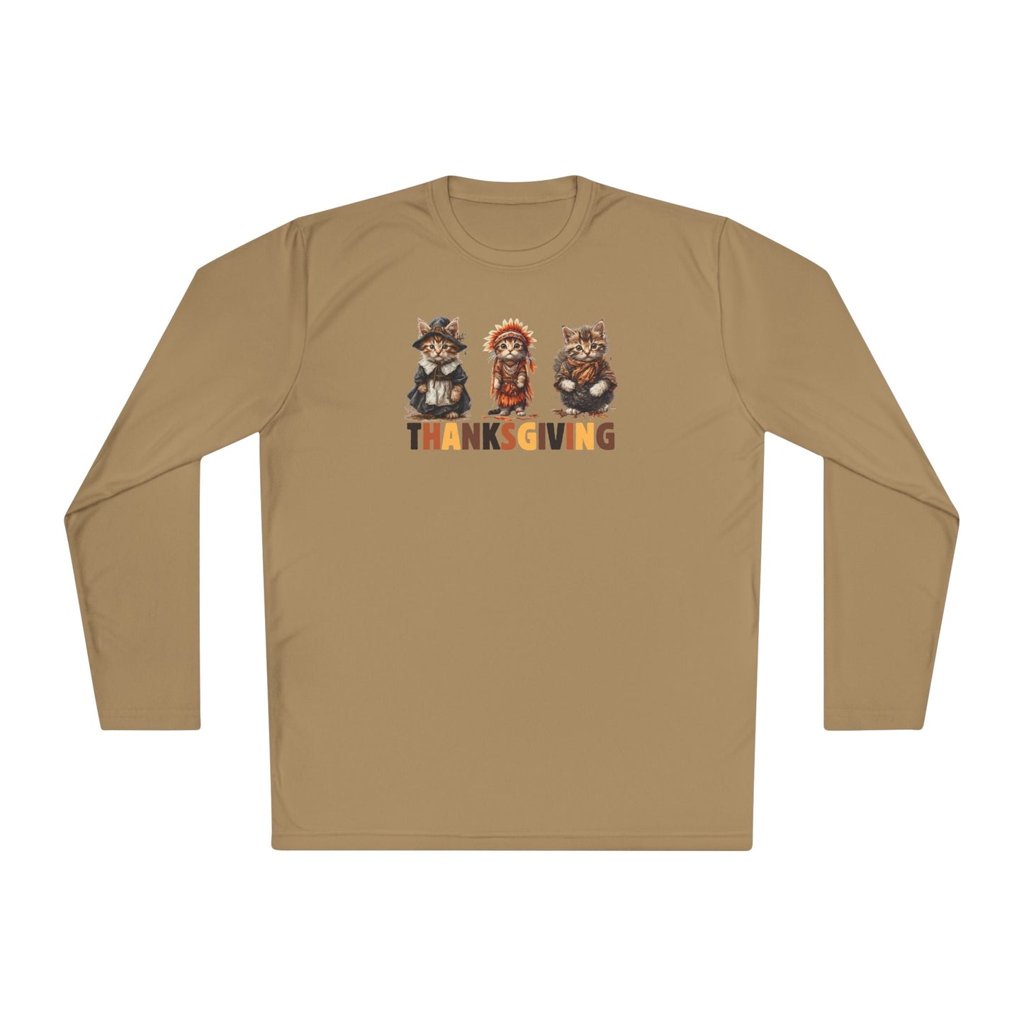 Thanksgiving Cat Themed Long Sleeve Tee for Unisex Wear