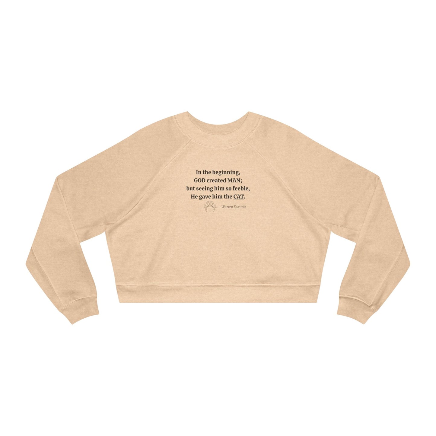 God Created Cats Trendy Cropped Fleece Pullover