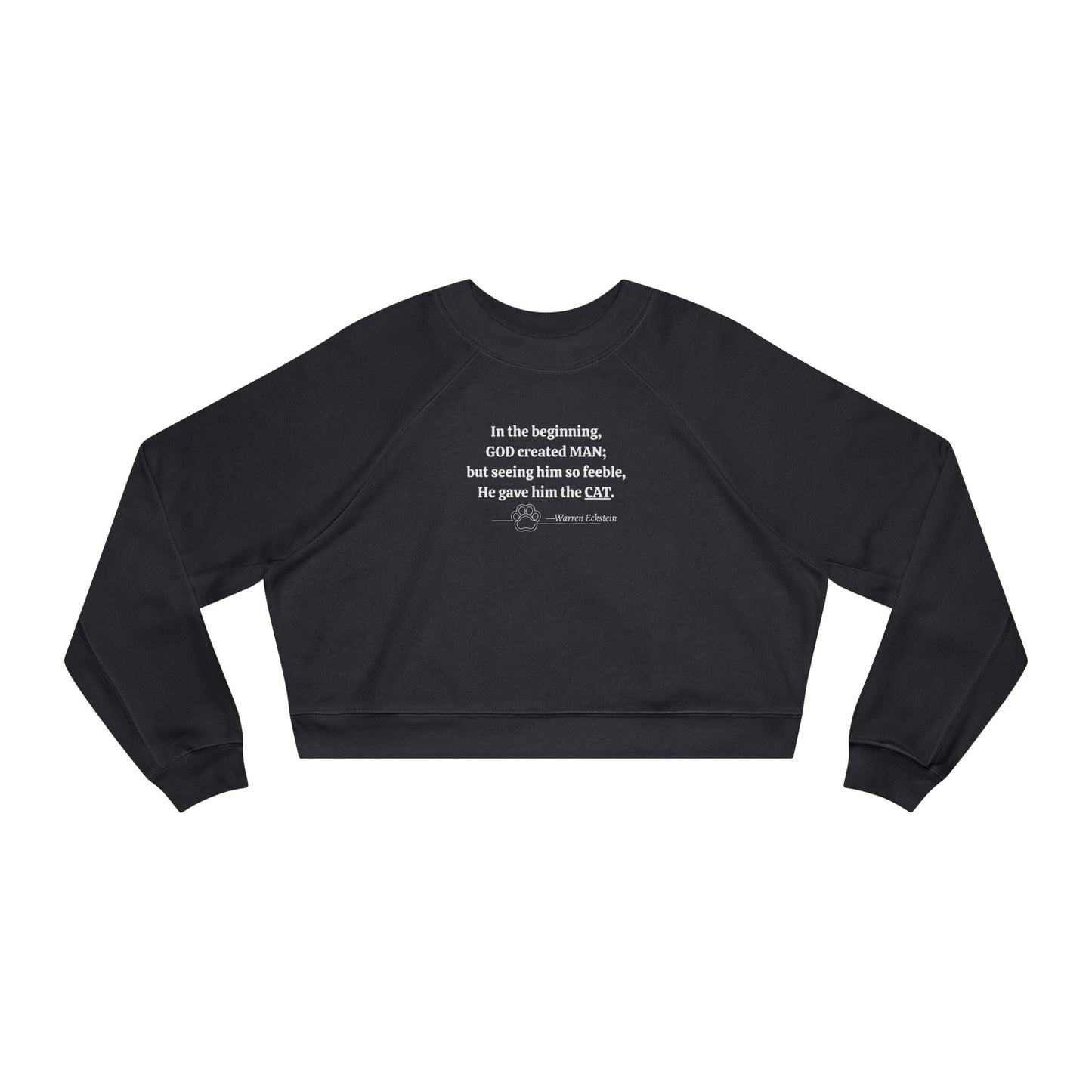 God Created Cats Trendy Cropped Fleece Pullover