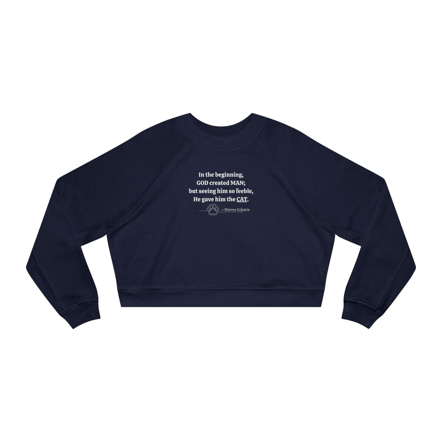 God Created Cats Trendy Cropped Fleece Pullover