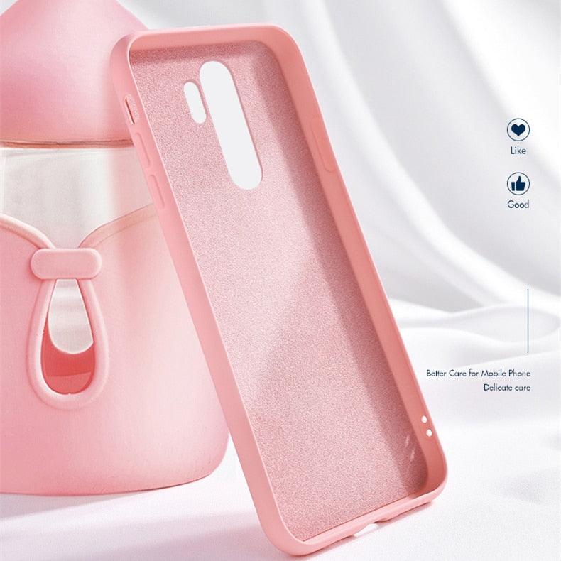 Ultra Thin Flexible Gel Protective Cover Soft Slim Solid Color Case Liquid Silicone Case For Xiaomi Redmi 9T Case For Mi 9 10 Redmi Note 9 9S 8 Pro Cover For Xiaomi Mi Note 10 Protective Bumper