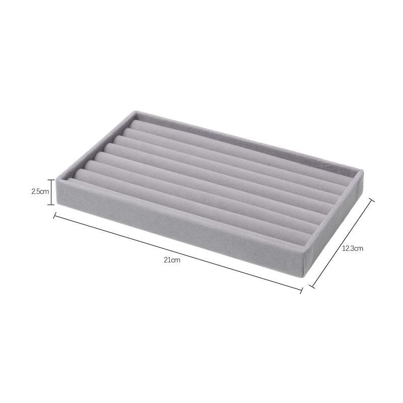 Velvet Jewelry Tray Handicraft Accessories Storage Ring Earring Necklace Finished Product Display Box Grey Beige Organizer Jewelry Storage Organizer Drawer Tray for Necklaces, Rings, Bracelets and Earrings
