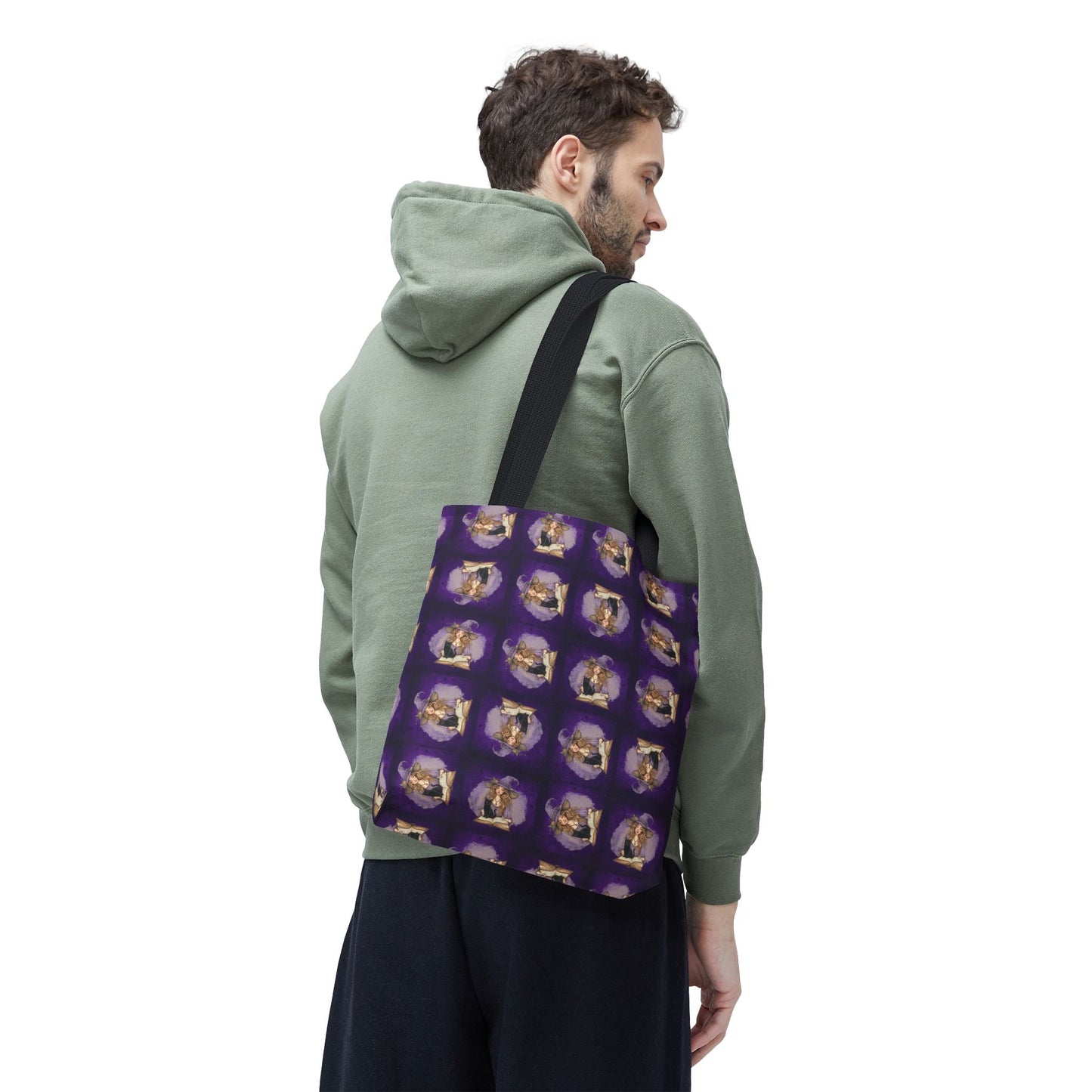 Vibrant Witchy Cat Lady Tote Bag
