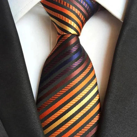 Vintage Business Neck Tie for Men Suit Wedding Party Necktie Formal Dress Classic Striped Men's tie 100% Silk Necktie For Men