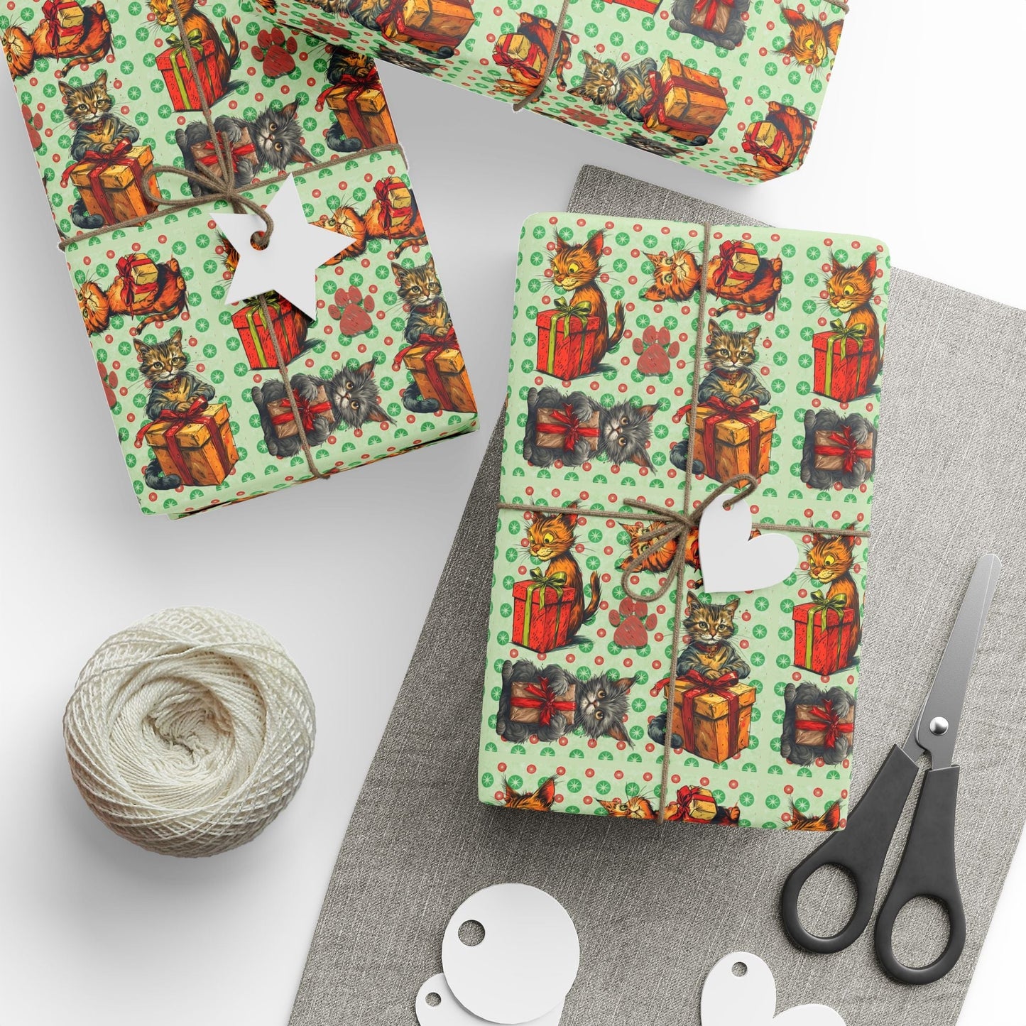 Vintage Cats Christmas Wrapping Paper