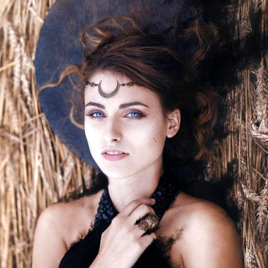 Vintage Moon Pattern Accesorios Mujer Head Chain Beads Hair Jewelry Party Wedding Headband for Women Crown Gorgeous Hair Accessories For Women