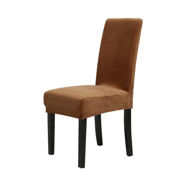 Washable Elastic Seat Parsons Chair Covers Thick Chair Cover Washable Elastic Winter Warm Chair Protector Case Kitchen Restaurant  Washable Spandex Kitchen Chair Covers for Dining Room Christmas Decoration Holiday Party
