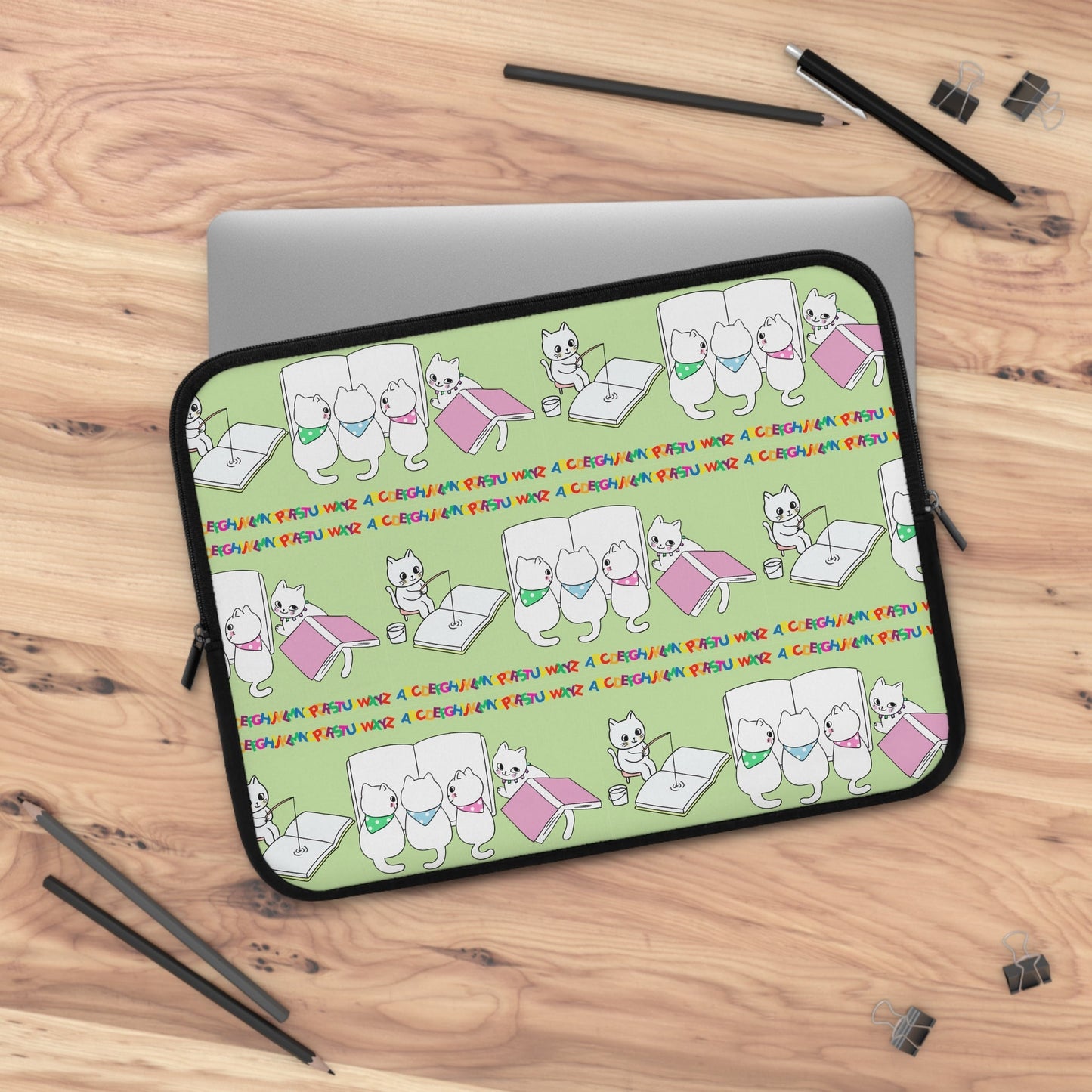 Whimsical Cat Laptop Sleeve