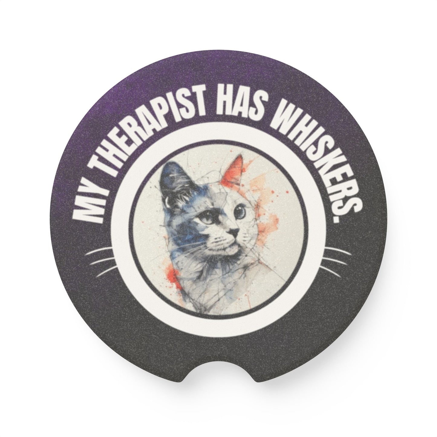 Whimsical Cat Therapy Soapstone Car Coasters