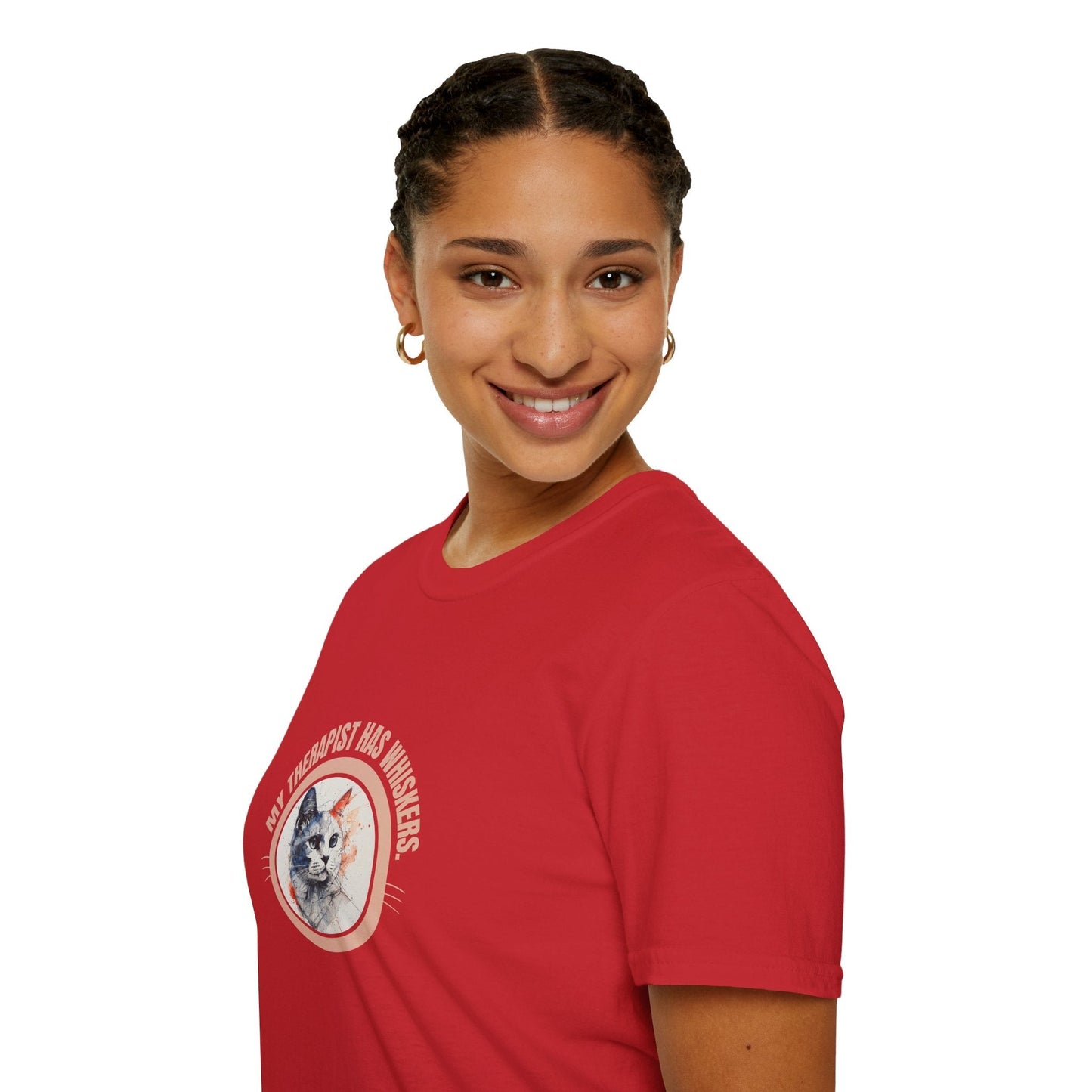 Whimsical Cat Therapy Unisex T-Shirt for Comfort and Style
