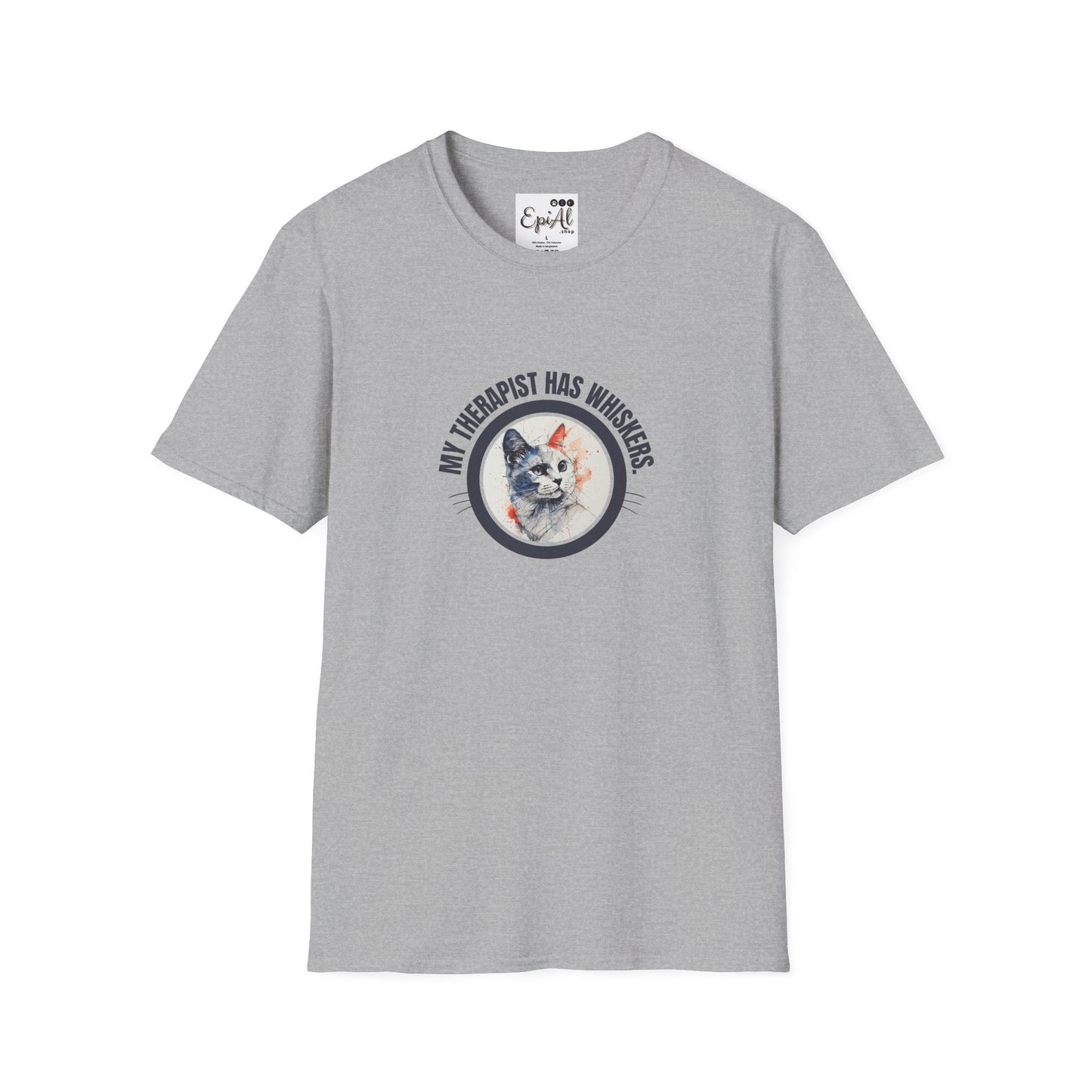 Whimsical Cat Therapy Unisex T-Shirt for Comfort and Style