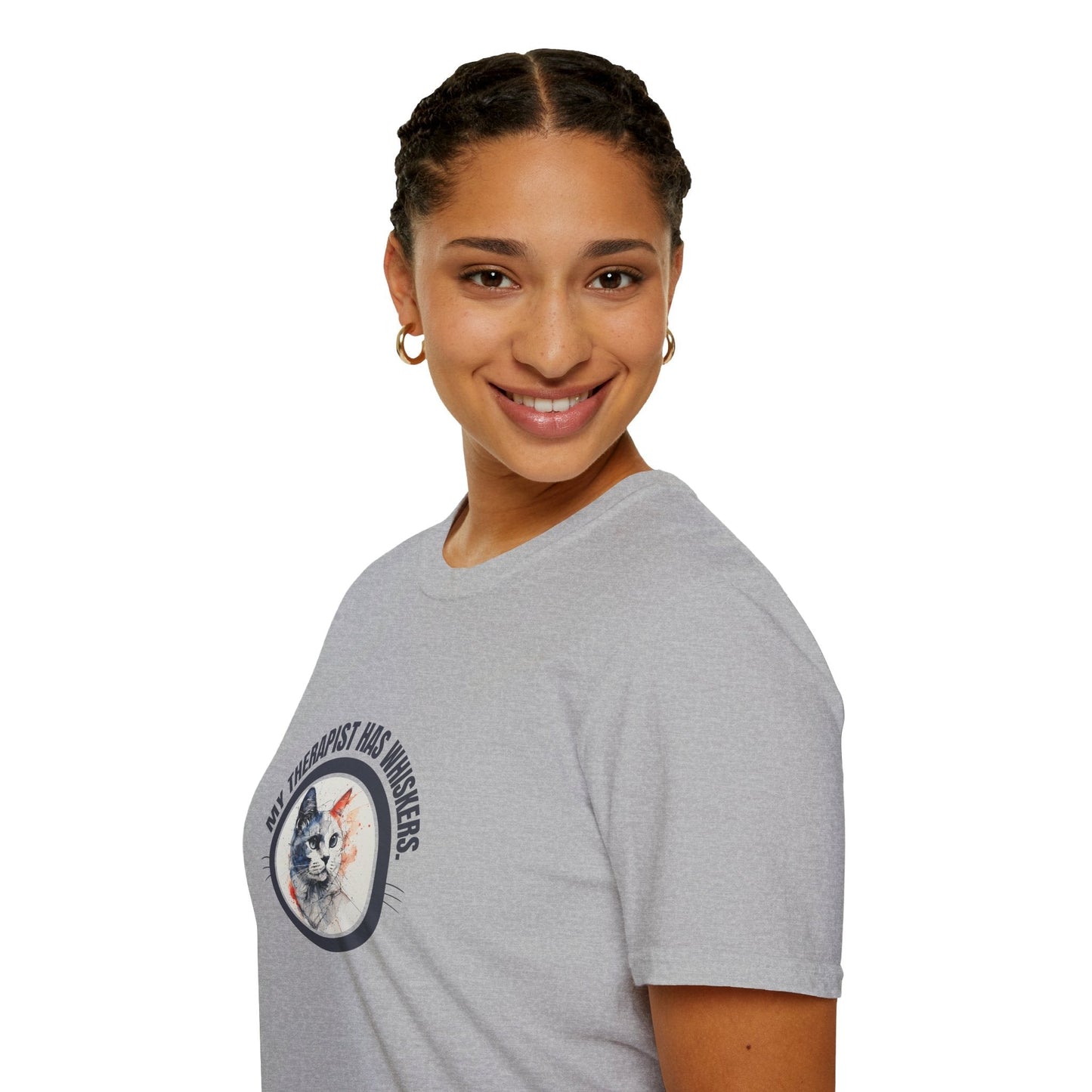 Whimsical Cat Therapy Unisex T-Shirt for Comfort and Style