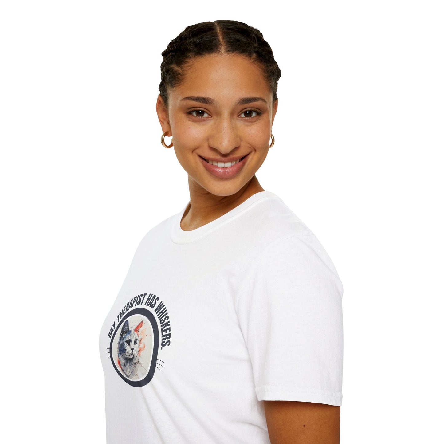 Whimsical Cat Therapy Unisex T-Shirt for Comfort and Style
