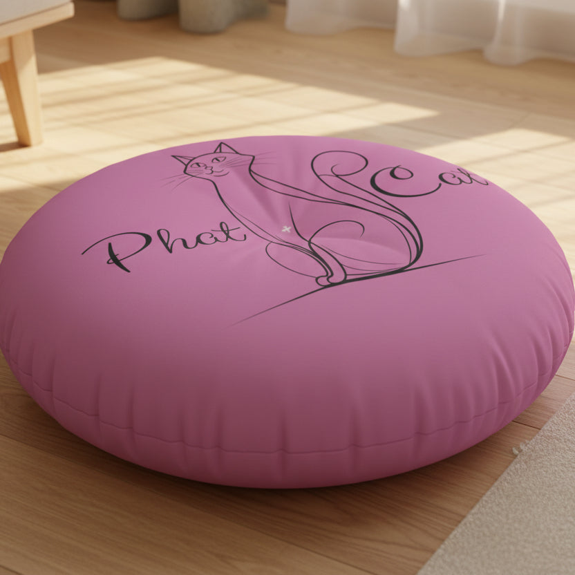 Whimsical Cat Tufted Floor Pillow