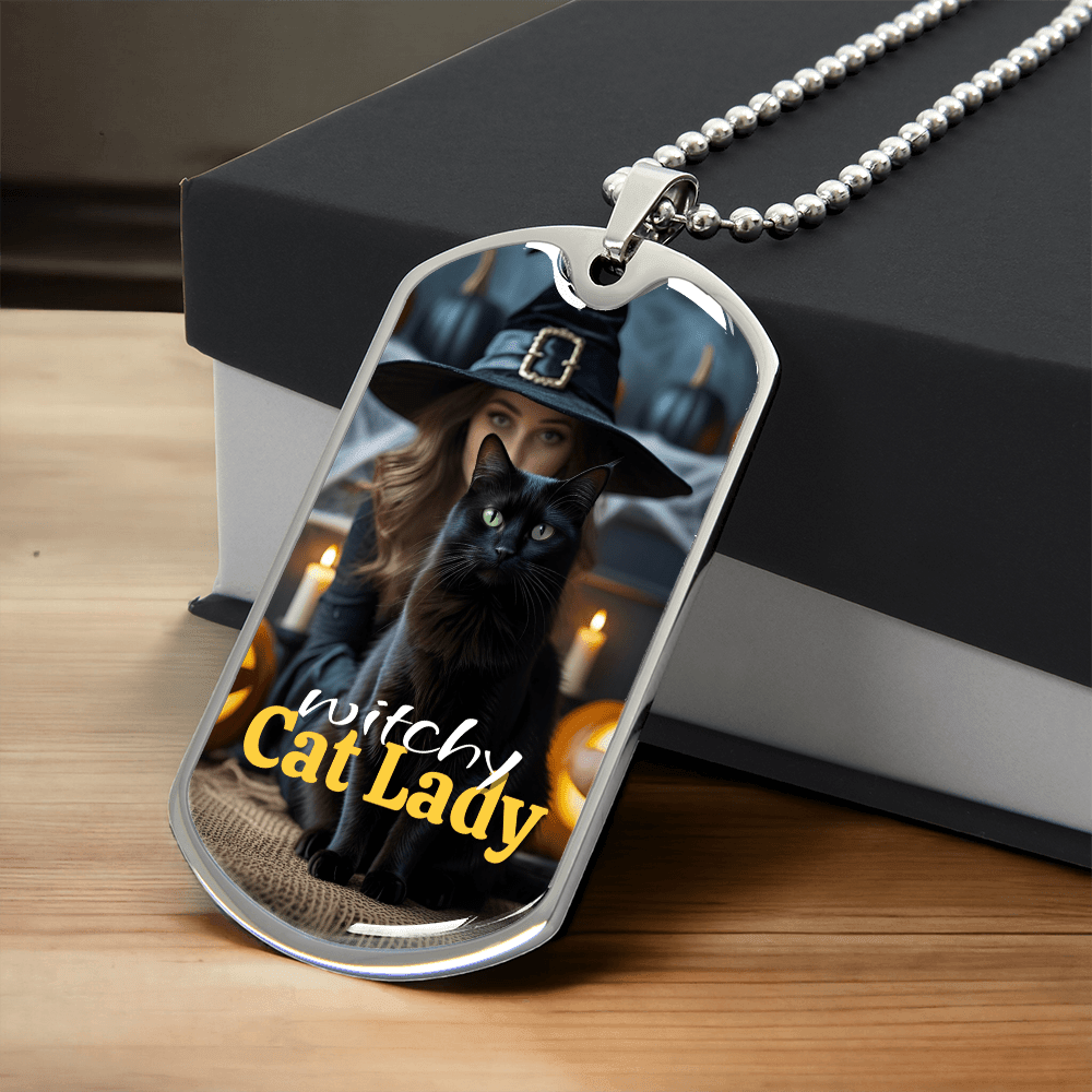 Witchy Cat Lady Pendant Necklace