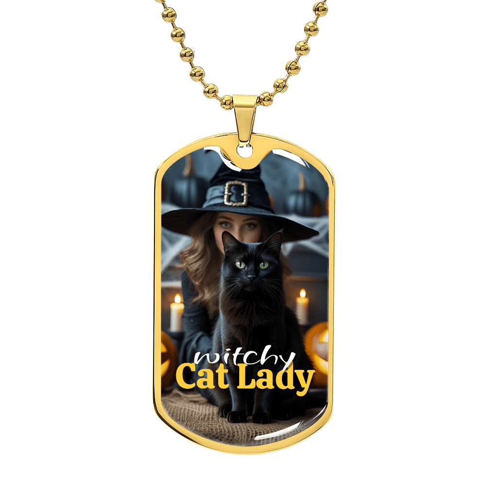 Witchy Cat Lady Pendant Necklace