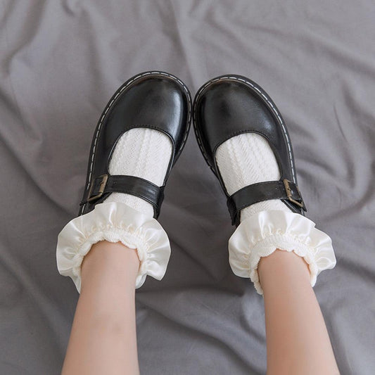 Woman Summer Ruffle Socks Short Socks Nylon Lace Socks Anime Cartoon Sweet Girls Hosiery Cosplay Costumes Accessories