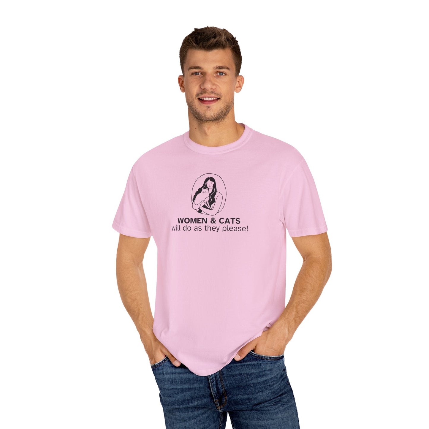Women & Cats Graphic T-Shirt - Unisex Garment-Dyed Tee