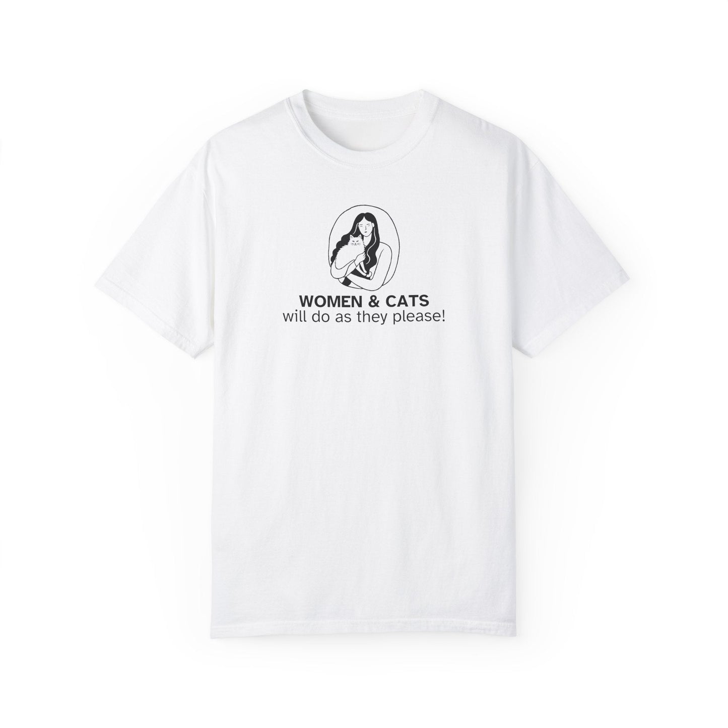 Women & Cats Graphic T-Shirt - Unisex Garment-Dyed Tee