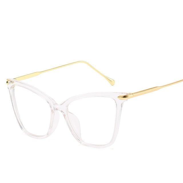 Women Luxury Cat Eye Sunglasses For Women Glasses Oversized Frame Transparent Lens Eyeglasses Computer Optical For  Prescription Glasses For Women