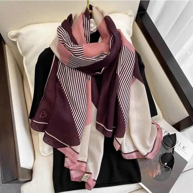 Women Scarf Leopard Print Cotton Large Size Scarfs For Winter Shawls Winter Warm Casual Wear For Women Lovely Floral Tassel Cotton ab Shawls Lady Silk Wraps Scarves