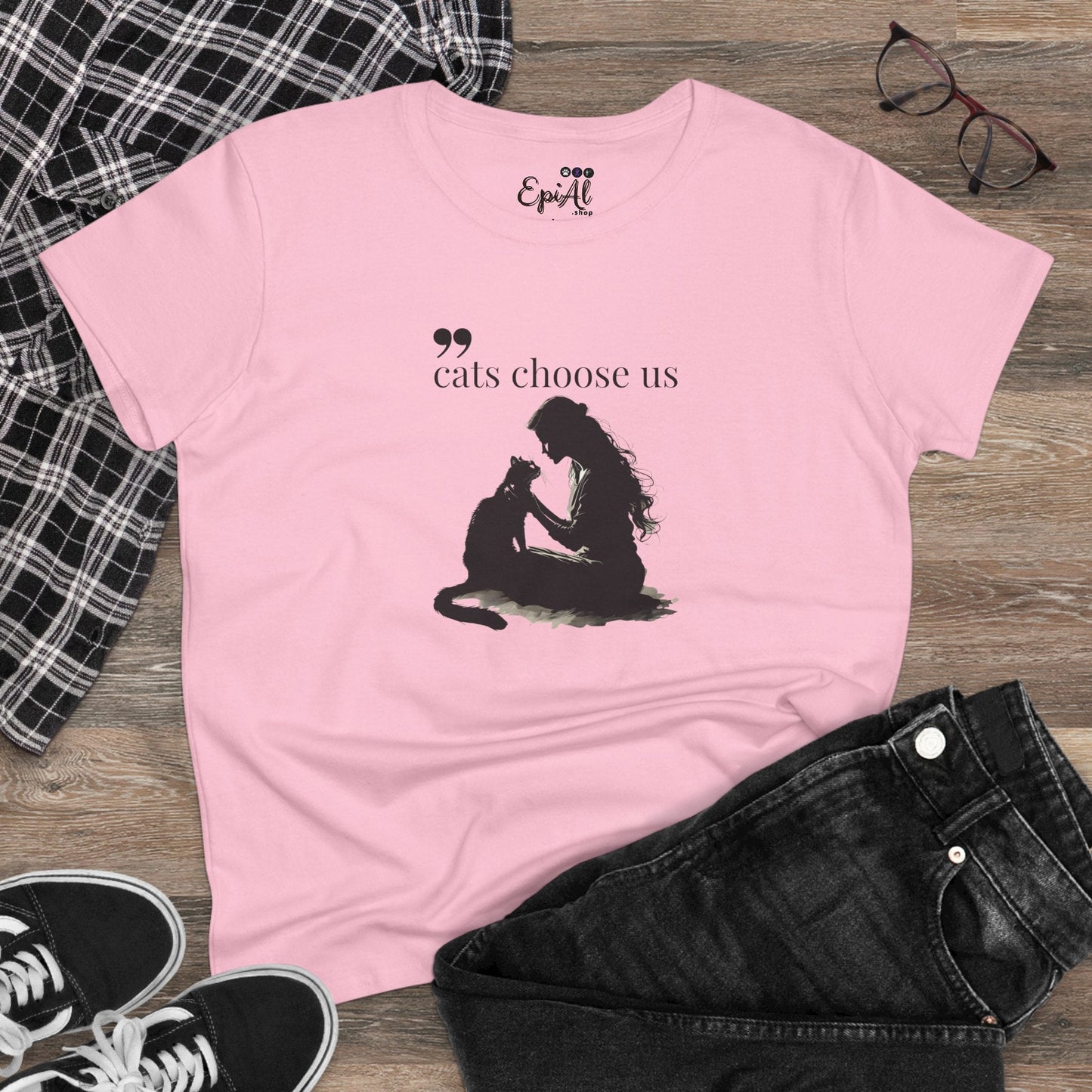 Cats Choose Us Women's Graphic Tee - Perfect Shirt for Cat Lovers