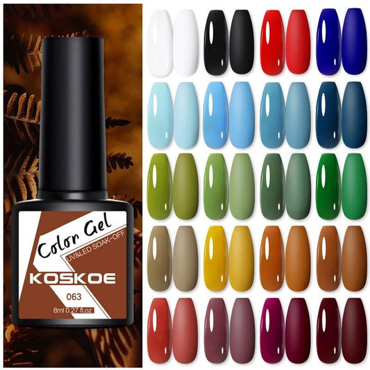 Womens Glossy Colorful 8ml Nail Gel Polish Permanent UV LED Summer Winter High Quality Fashion Design