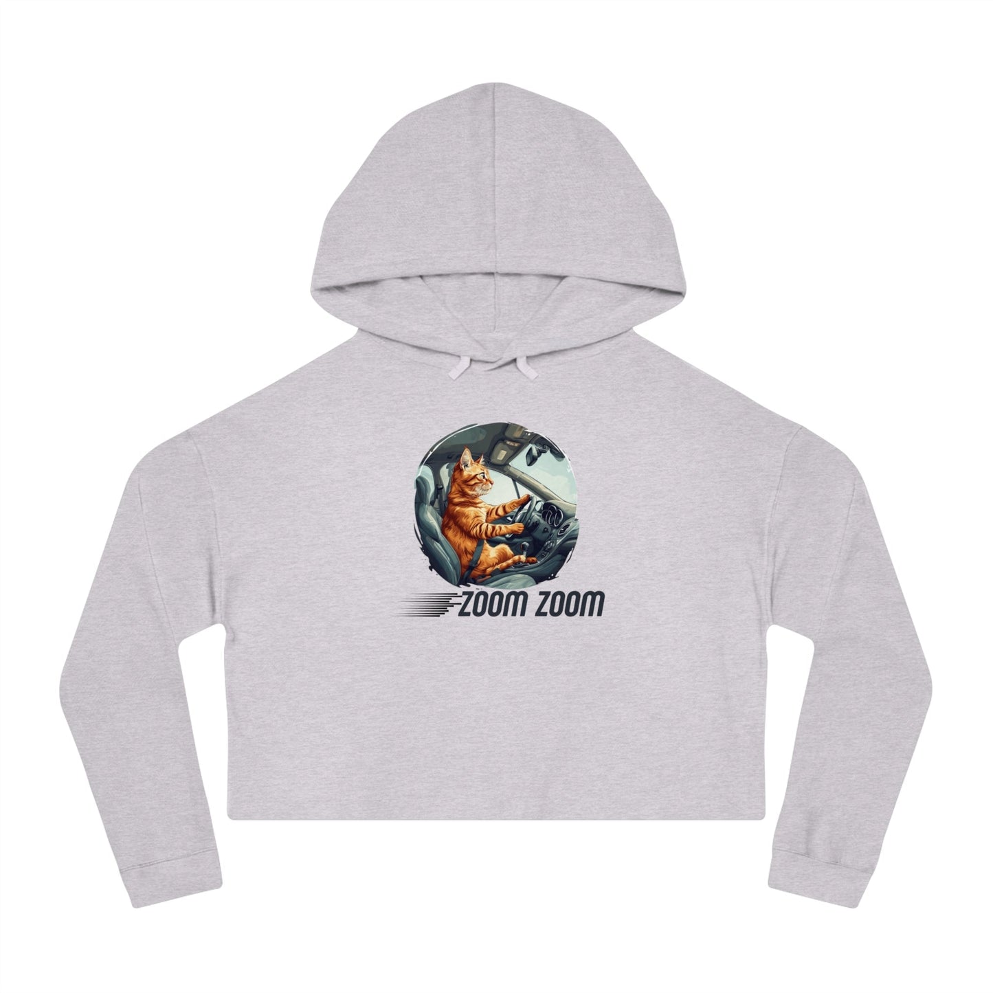 Zoom Zoom Zoomie Kitty Cropped Hoodie for Her